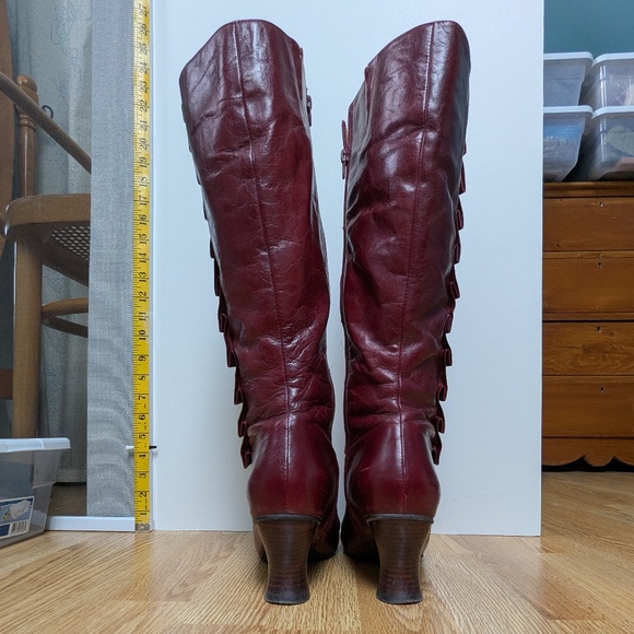 Miz Mooz Amelia Tall Leather Boots - Burgundy Wine - Size 39 (8.5/9) - Picture 3 of 11